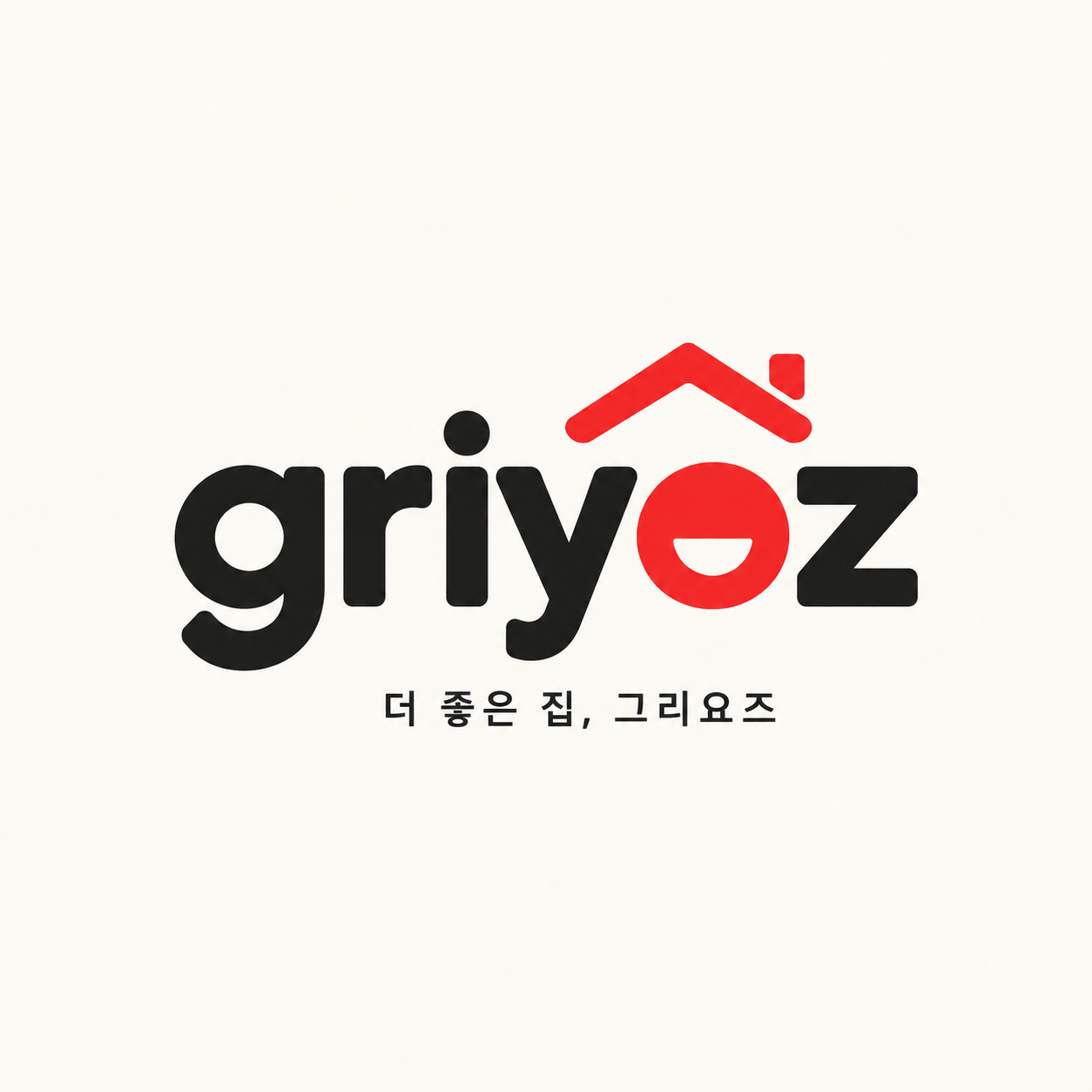 GRIYOZ logo: a red roof above the black griyoz wordmark and smiling red o